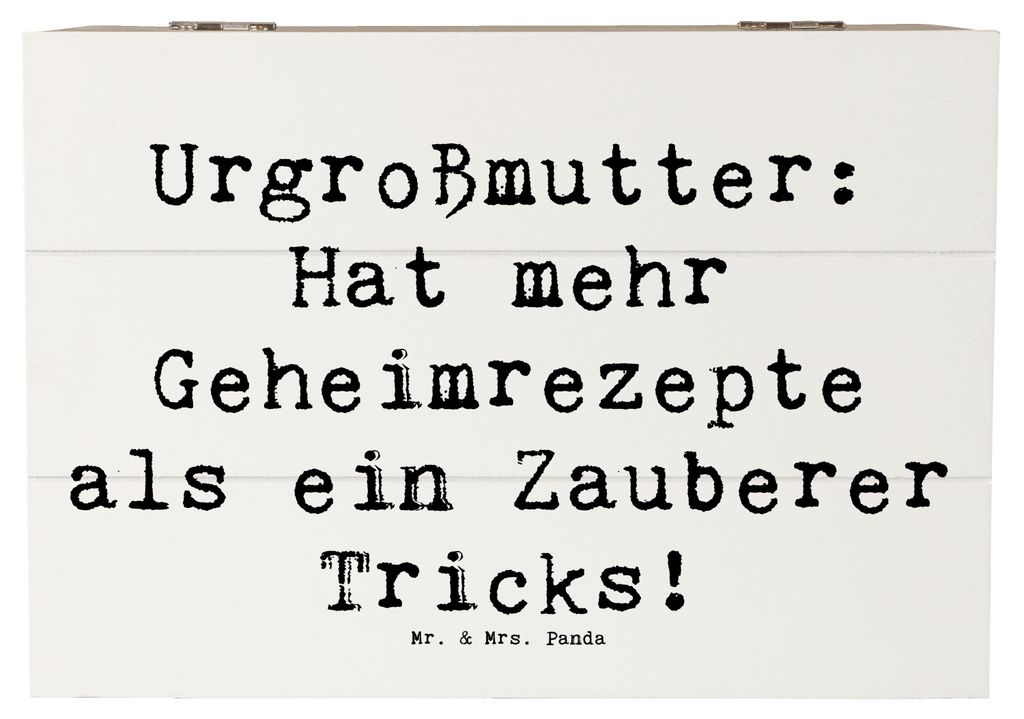 Mr. & Mrs. Panda Box Spruch Urgroßmutter Schätze 22 x 15 cm - Weiß - Geschenk, Holzkiste, aufbewahrungskiste mit deckel, Geschenke, Familientrad...