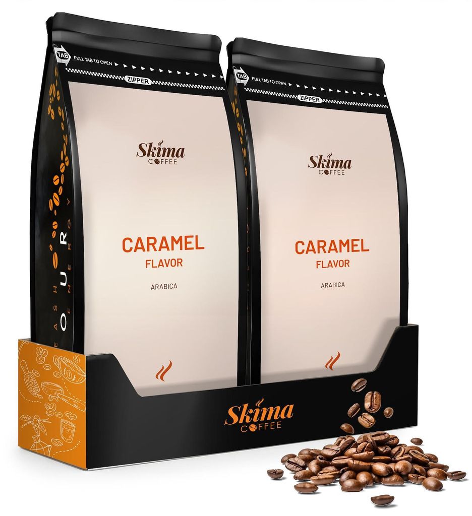 Café en grains 2 x 1 kg PARADIS CARAMEL aromatisé 100 % Image du produit 