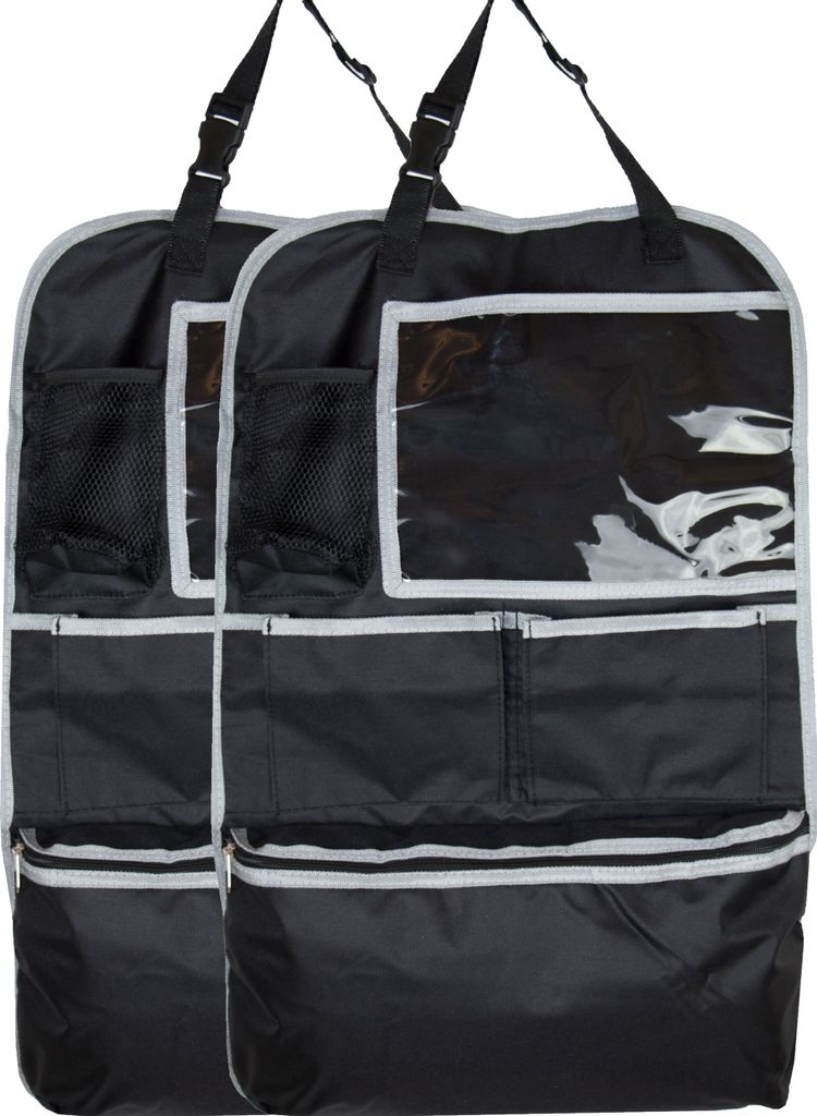 2er Set Rückenlehnenschutz mit Tabletfach, 64x41 cm, Produktbild 