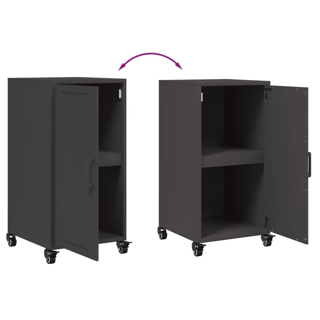 Solution de rangement gain de place, buffet noir en acier anti-rayure - 9