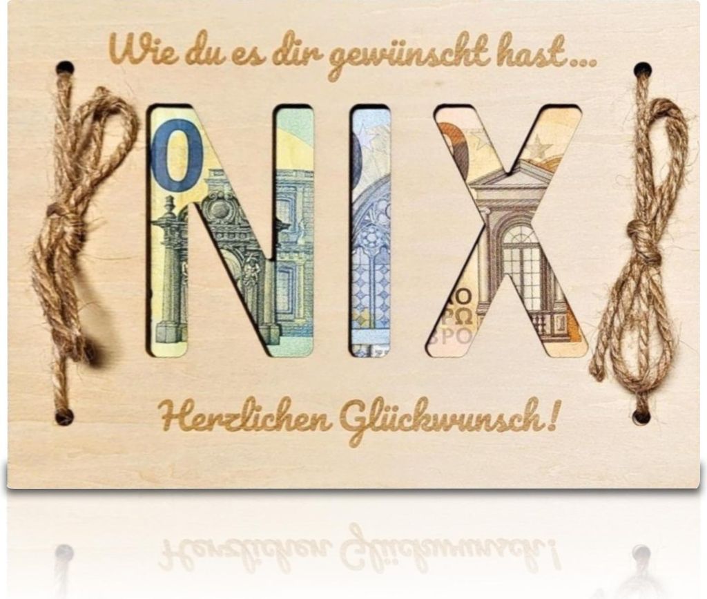 Geldgeschenke Verpackung Nichts,Holzrahmen | Geld Geschenk | Nichts Geschenk – Wunscherfüller | Exklusive Geldgeschenke, Für Geburtstag Hochzei...