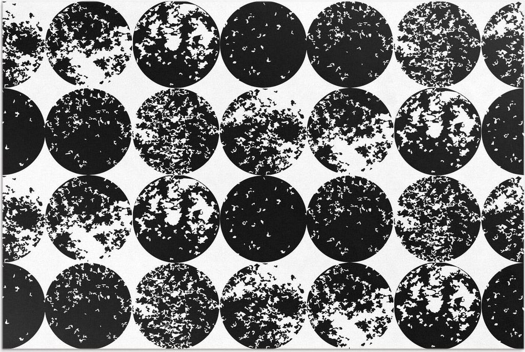 Schwarze Kreise minimalistisches Muster – Vinylteppich – 120x180 cm – Outdoor Teppich – Terrasse – Wetterfest – Modern