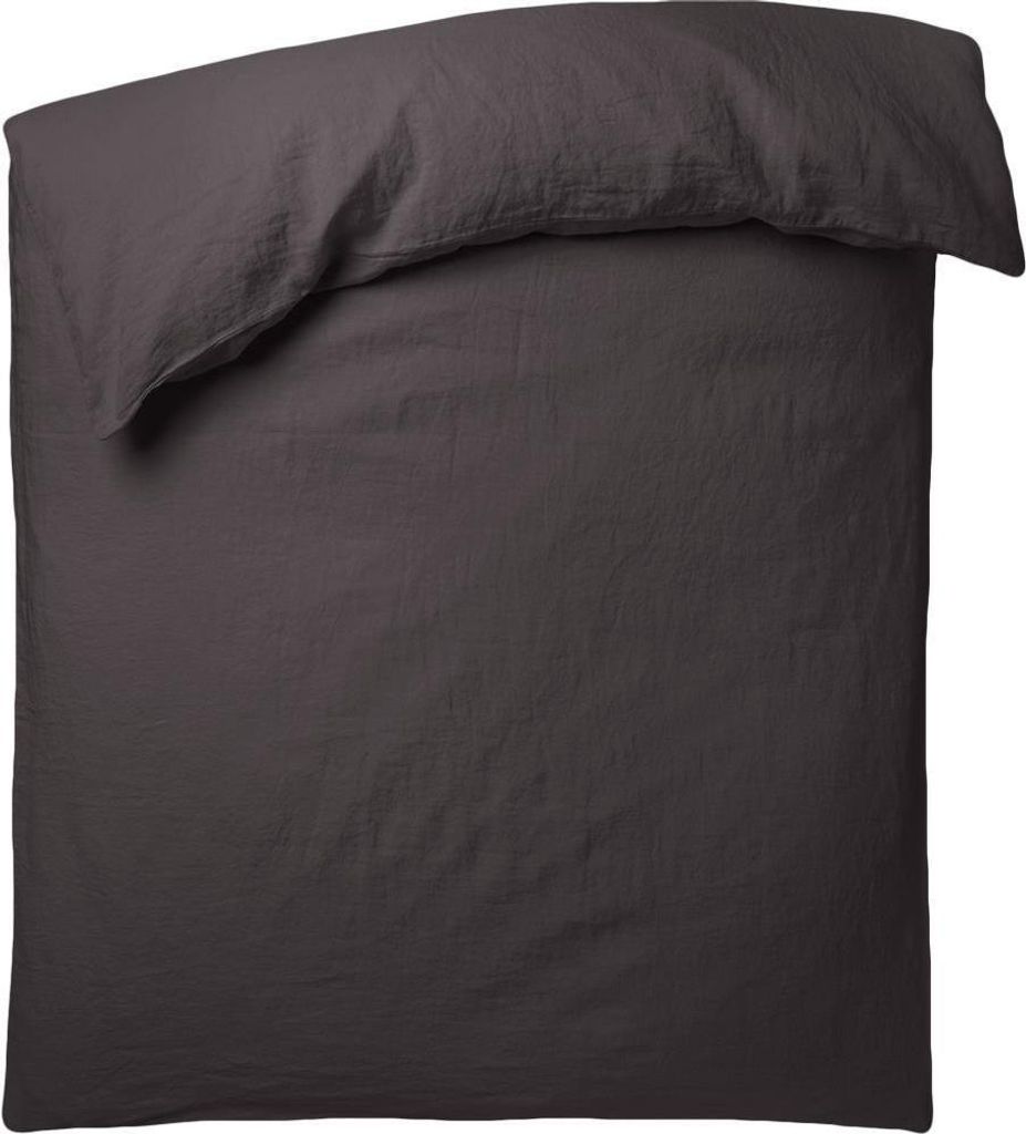 Zoeppritz Leinen-Bettdeckenbezug Stay Farbe charcoral Größe 135x200