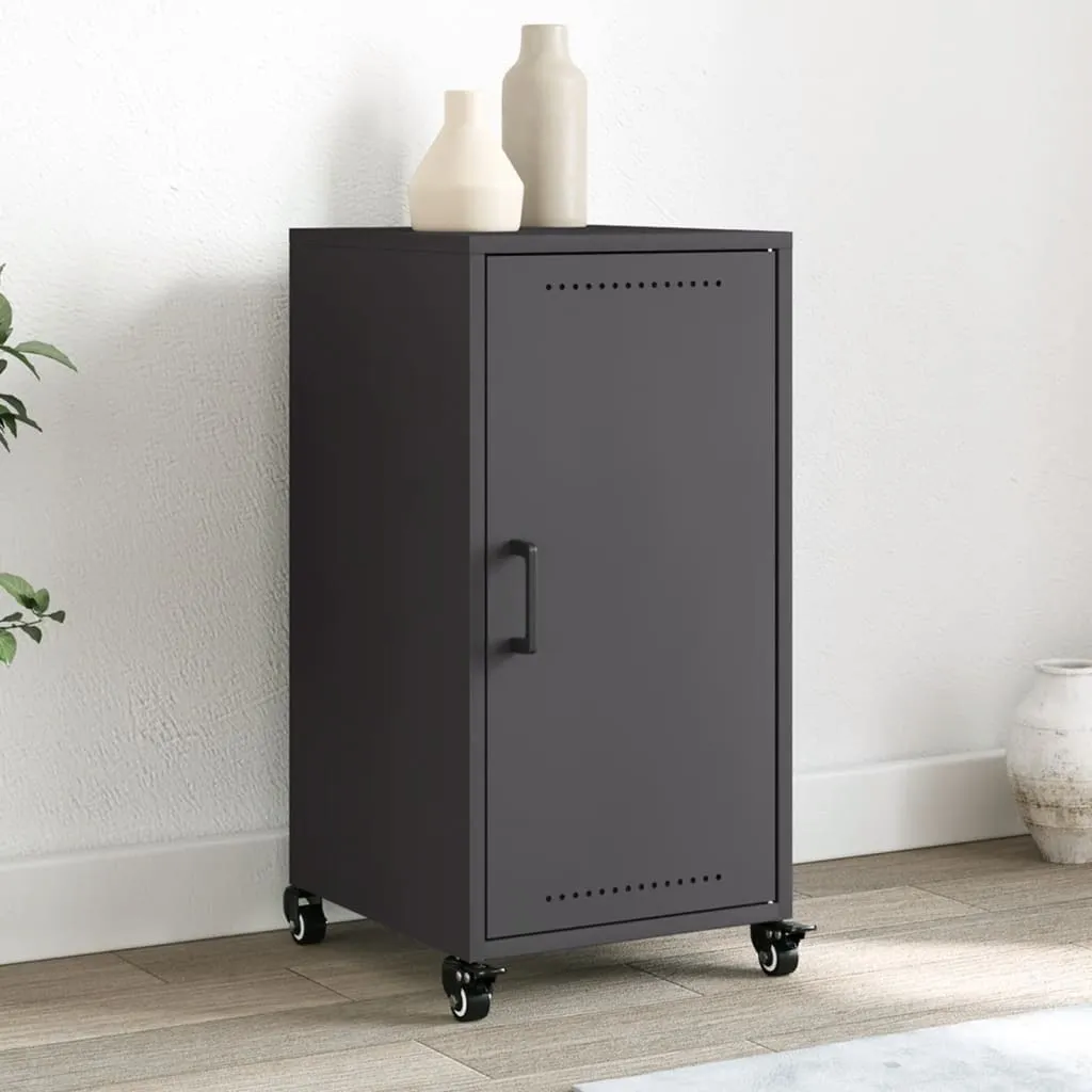 Solution de rangement gain de place, buffet noir en acier anti-rayure - 2