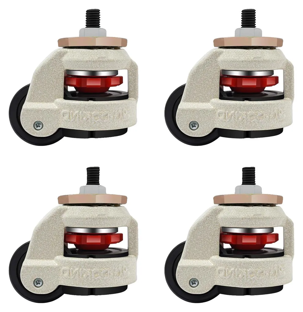 Roulettes niveleuses charges lourdes série NW-40 noir et blanc pack de 4