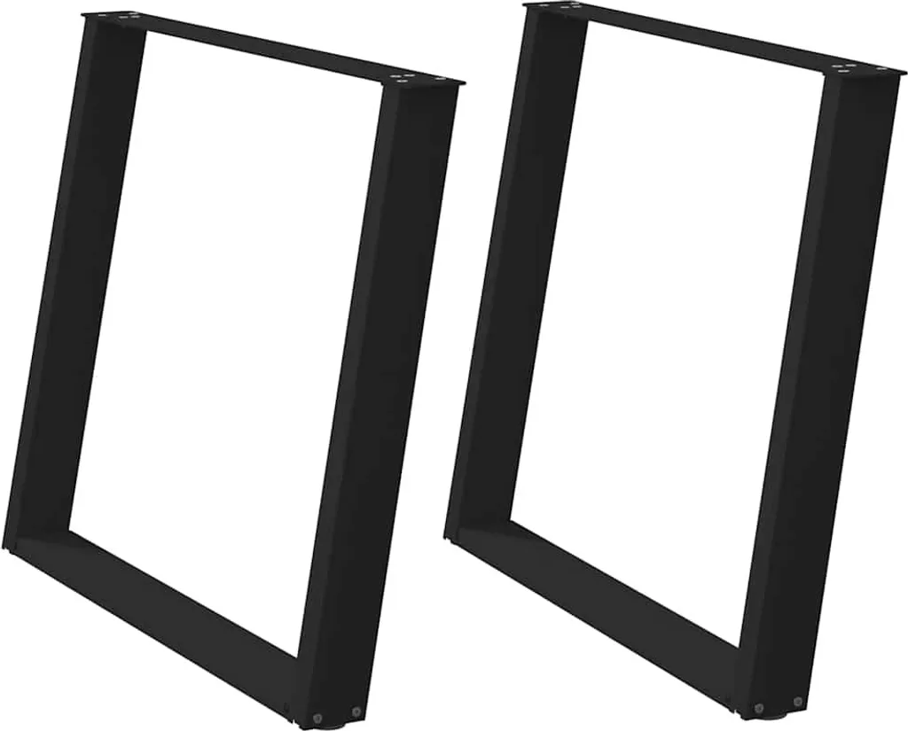 Set 2 Gambe Tavolo SYFAX Design a U in Acciaio Nero 90x73 cm