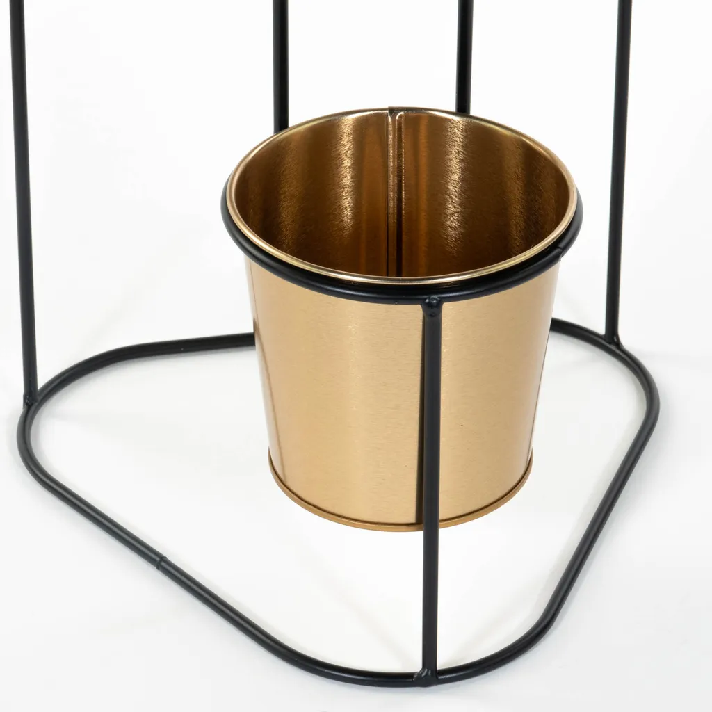 Support à fleurs doré 3 pots 46,5 cm - Range-plantes compact et solide - 6