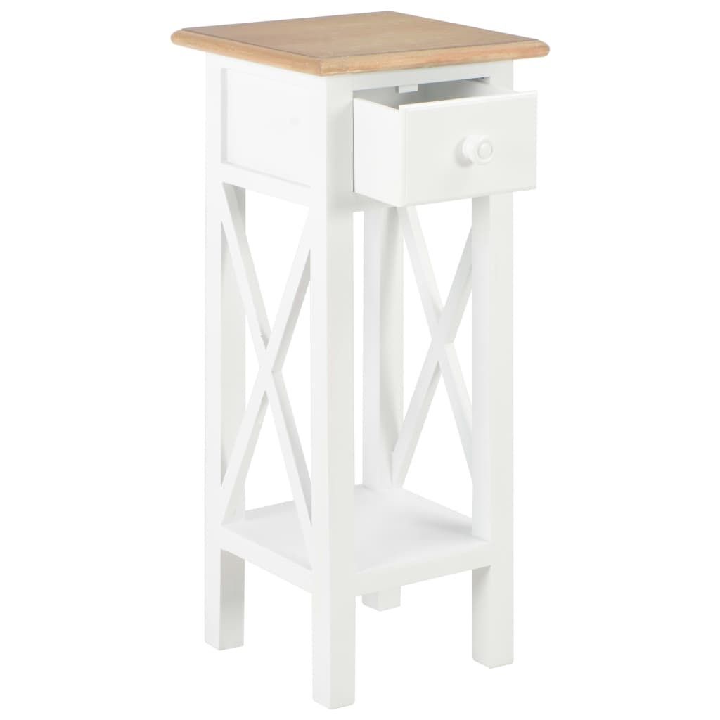 vidaXL Table d'appoint blanche 27 x 27 x 65,5 cm bois Image du produit 