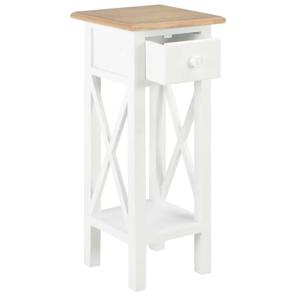 Tavolino bianco 27 x 27 x 65,5 cm legno