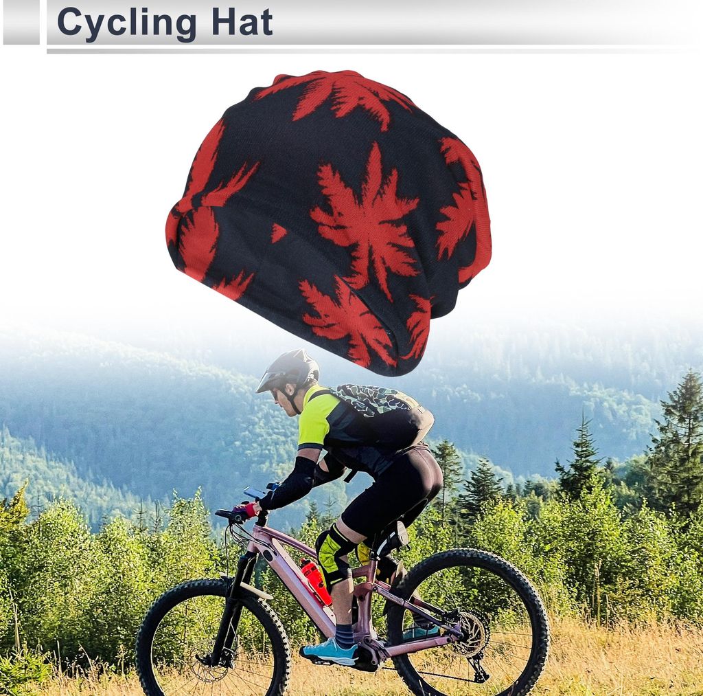 Fahrradmütze Vielseitiger Nackenschutz Winddichte Helmunterlage Polyester Marineblau Rot 27,5x25,5cm 1 Stück