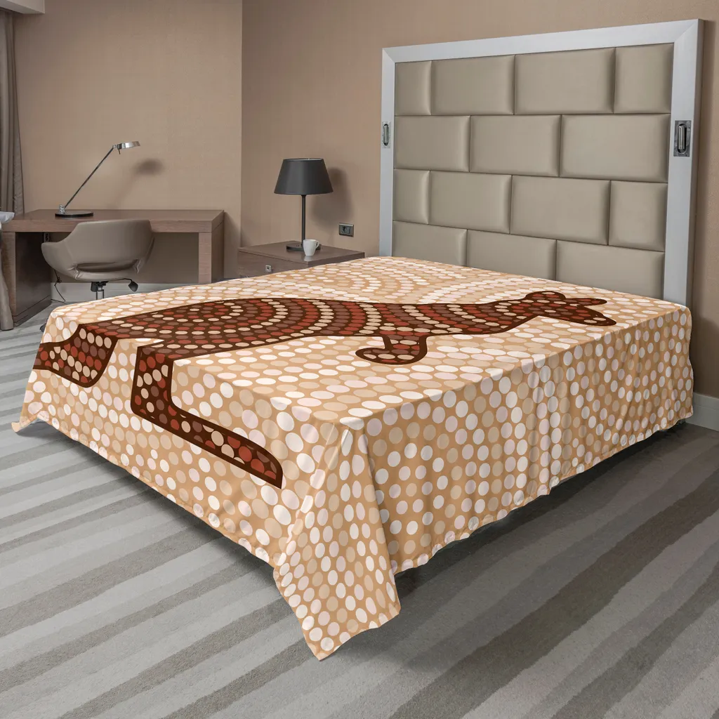 Drap Plat sans Repassage 244x205 cm, Motifs Animaux et Confort Doux
