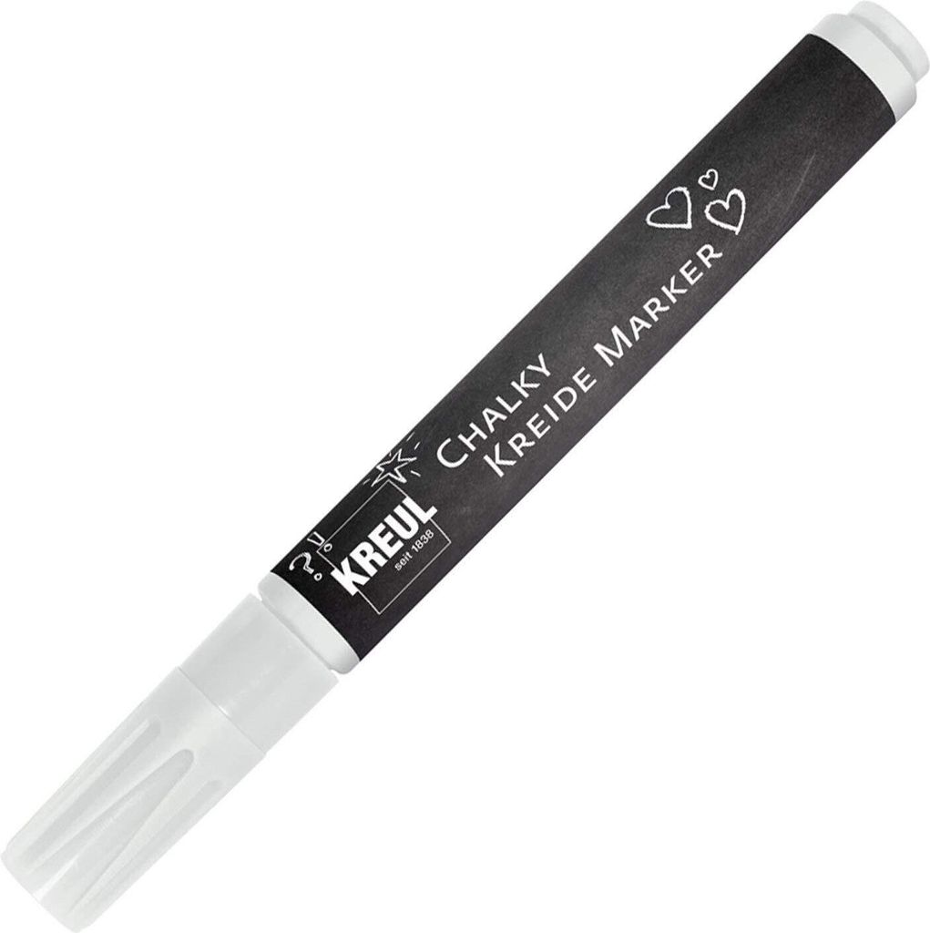 KREUL Chalky Kreidemarker – Snow White, Matt, Für Tafeln & Glas, 2 Stück, Nachfüllbar