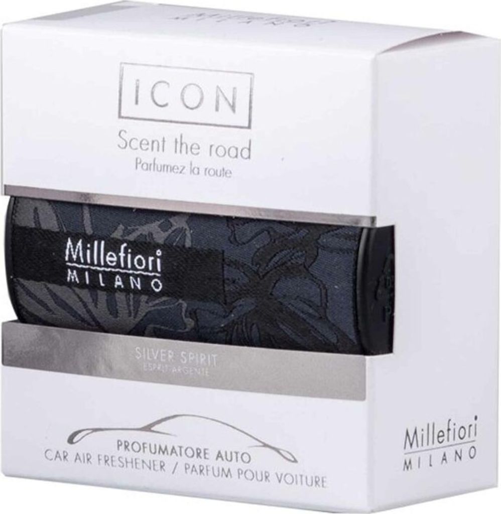 Millefiori Milano Icon Car Air Freshener Silver Spirit Textil Floral