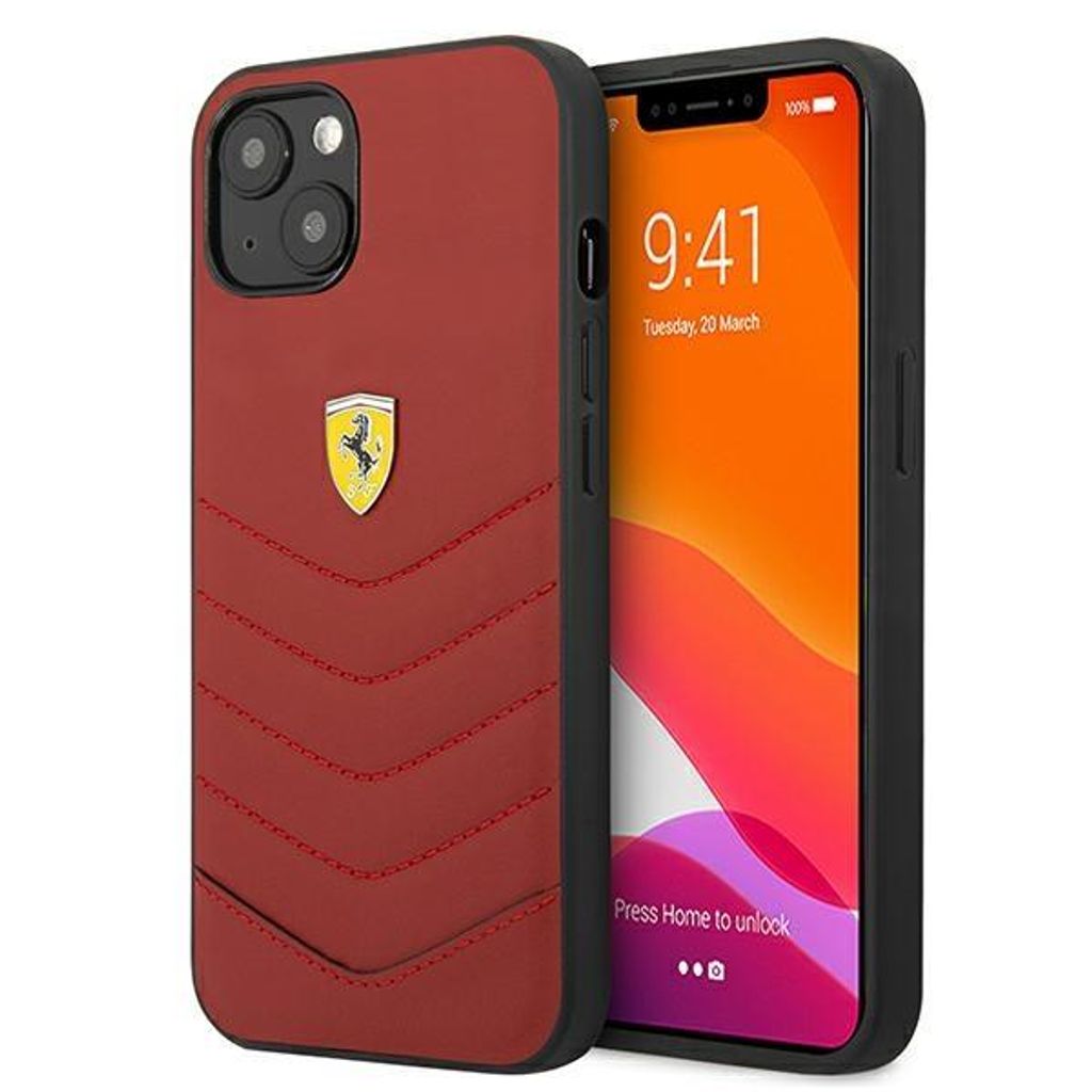 Ferrari FEHCP13SRQUR Hard Cover Off Track Quilted Red iPhone 13 mini