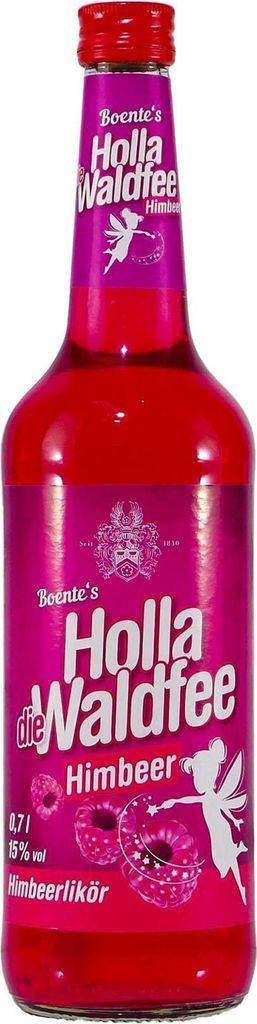 A bottle of raspberry liqueur.