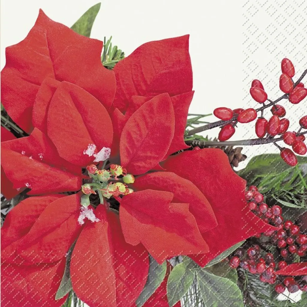 Serviettes en papier rouge Amilia Stewo 33 cm pour décoration de table
