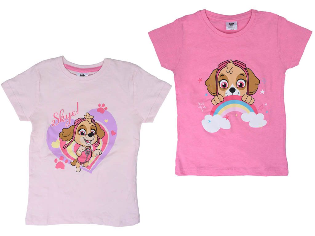 Kinder-T-Shirt 2 Stück PAW PATROL rosa/hellrosa - verschiedene Größen Größe: 110 - 116