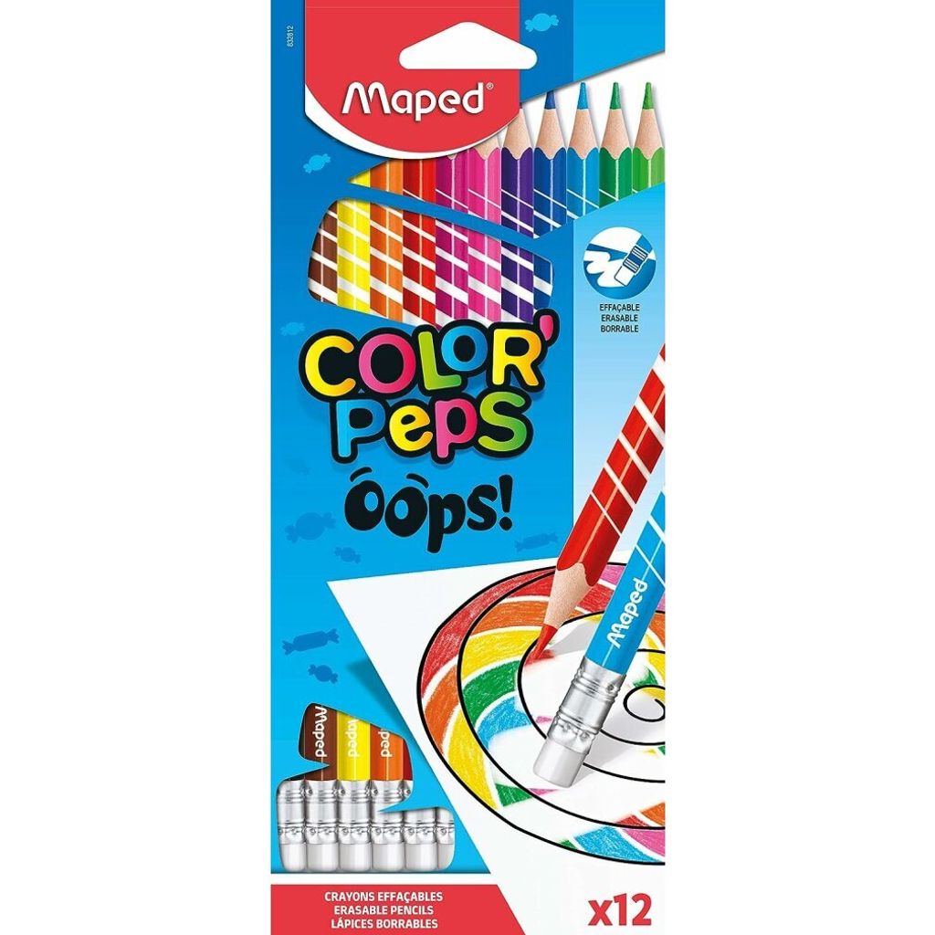 Maped Dreikant-Buntstift COLOR'PEPS radierbar 12er Etui Produktbild 