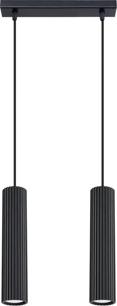 Sollux KARBON 2 Lampada a Sospensione Industriale Nera 2xGU10 10W