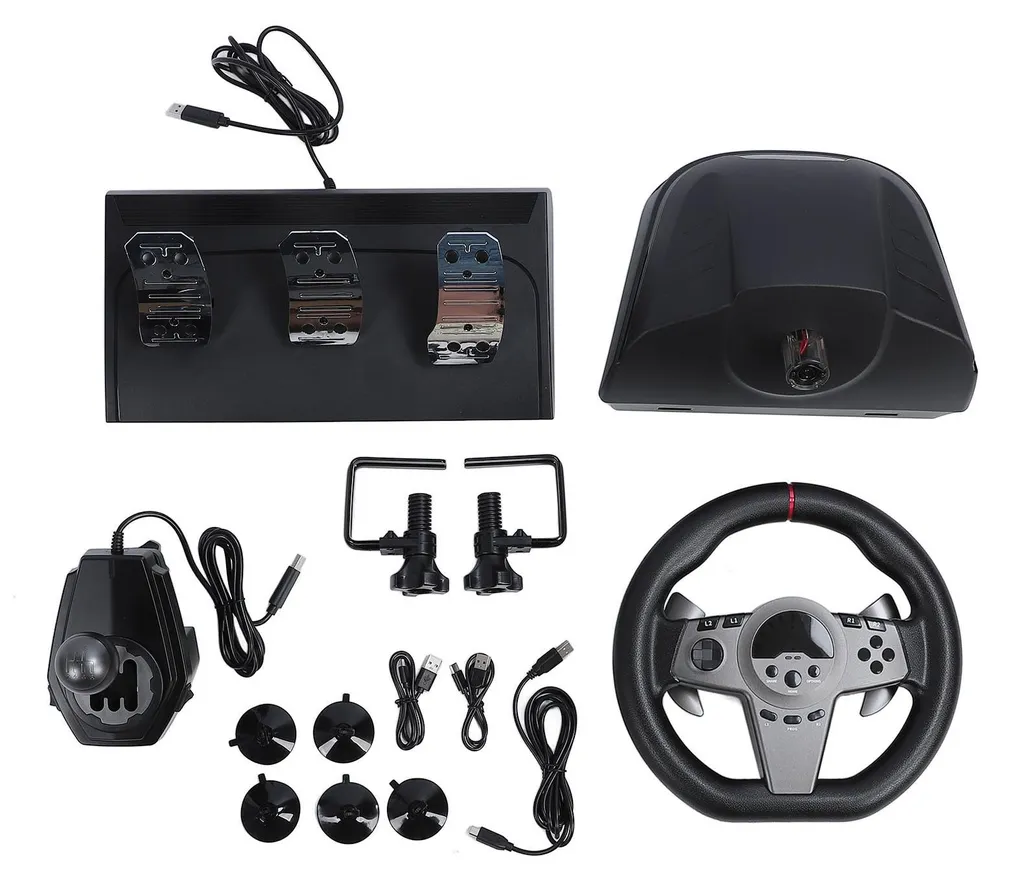 Volant de jeu filaire avec retour LED et rotation 270° pour Switch