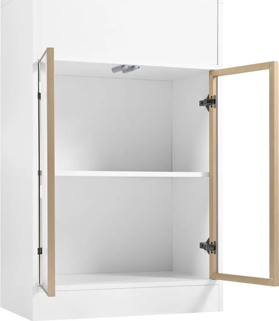 Armoire de salon moderne 180cm, solution de rangement avec son et LED - 9