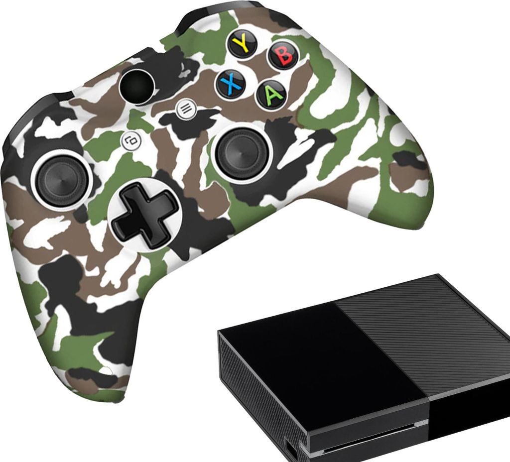 Xbox One Hüllen & Skins - Performance Gaming Hülle - Soft Grip Covers - Anti-Rutsch Controller Zubehör - Camo - Grün/Weiß