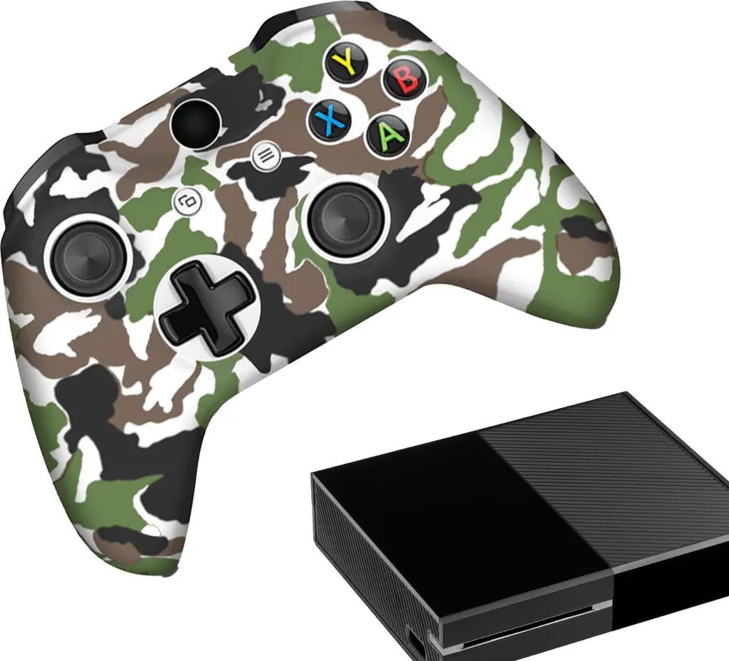 Copertura Silicone Xbox One - Grip Professionale Camo Verde/Bianco