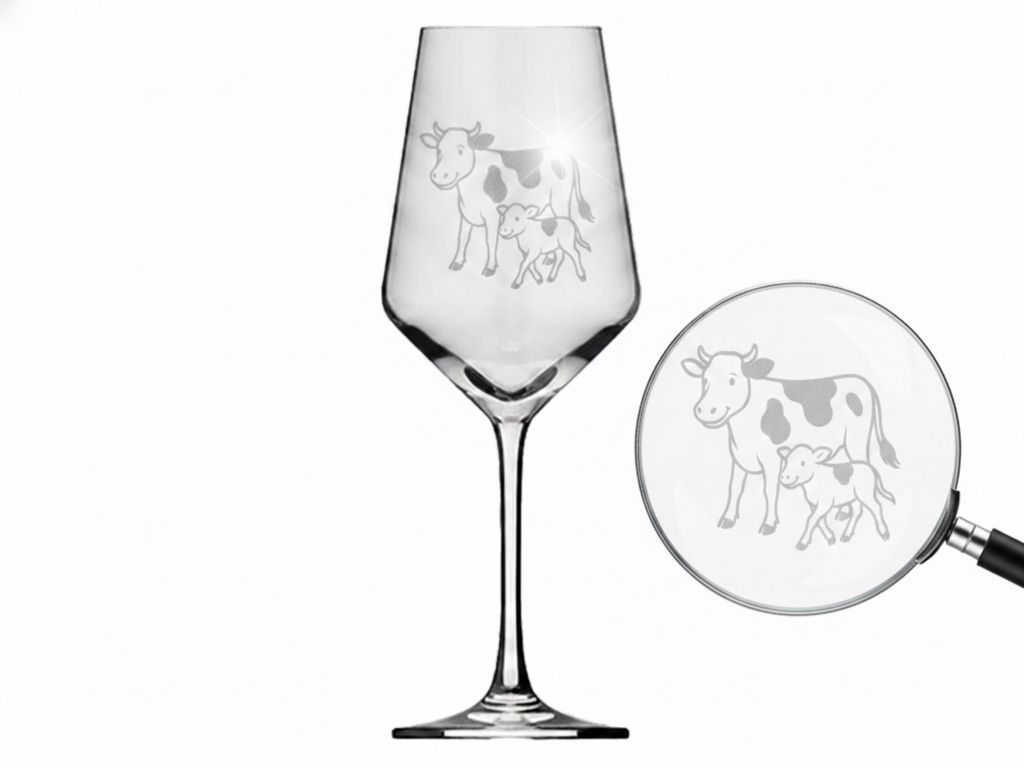 Exoda Weinglas Kuh-Kalb Gravur 350 ml spülmaschinenfest Produktbild 