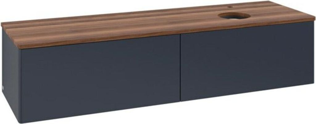 V&B Waschtischunterschrank ohne Frontstruktur -Beleuchtung Antao 160x50cm, HL, WBP w. wal, md bl. m Lac