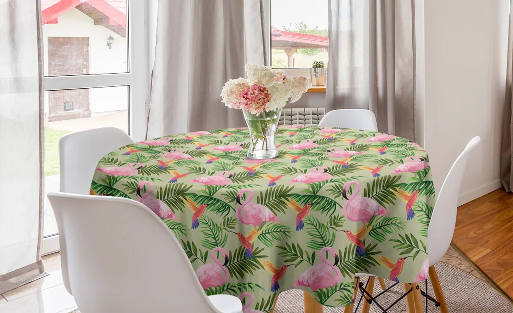 Tovaglia Fiori e Colibrì ABAKUHAUS 150 cm - Arredo Tavola Botanico