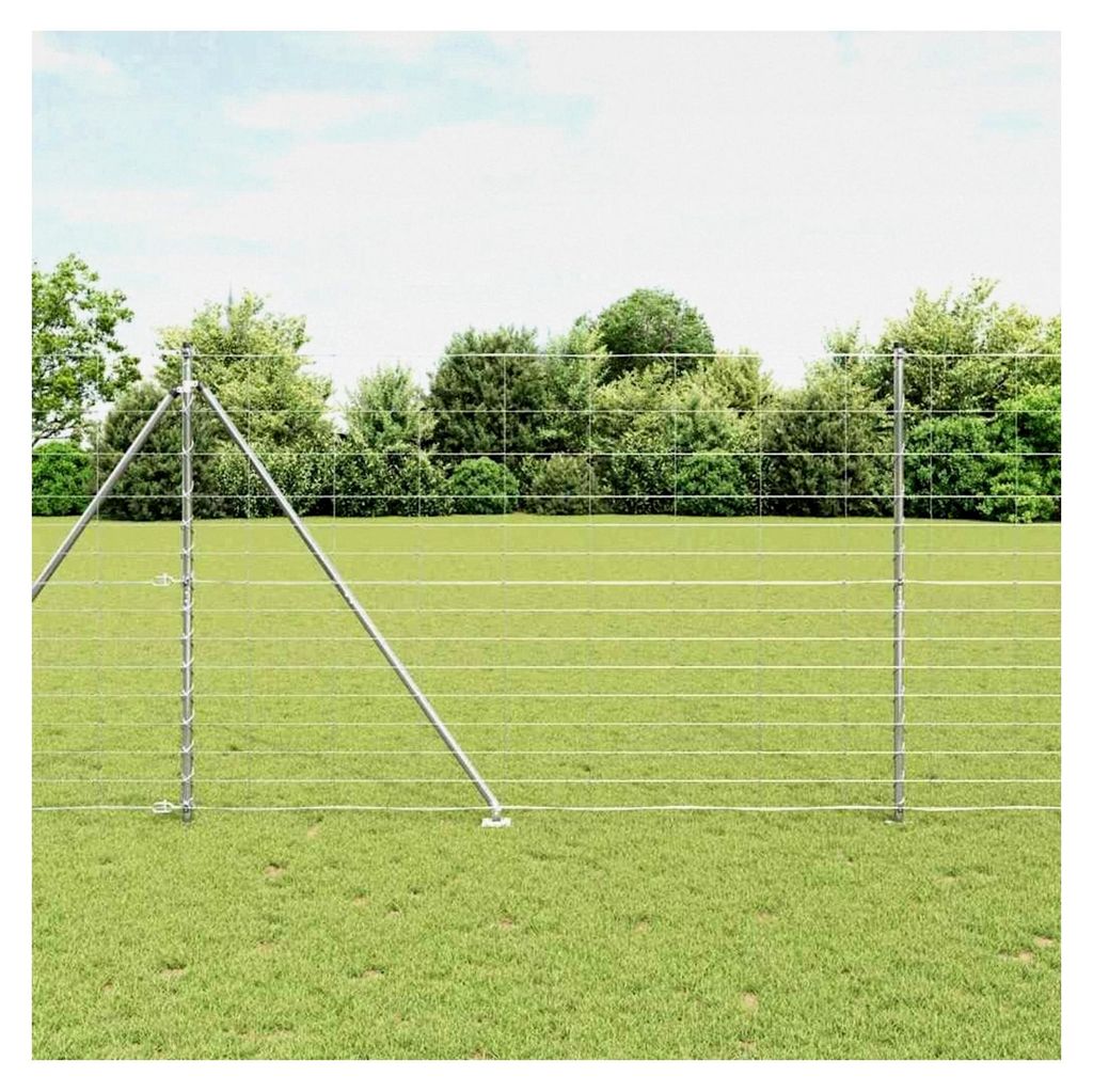 Galvanisierter Zaunpfosten 50 x 1,6 m aus Stahl für Gartenzaun, Hundezaun, Weidezaun und Hühnerzaun