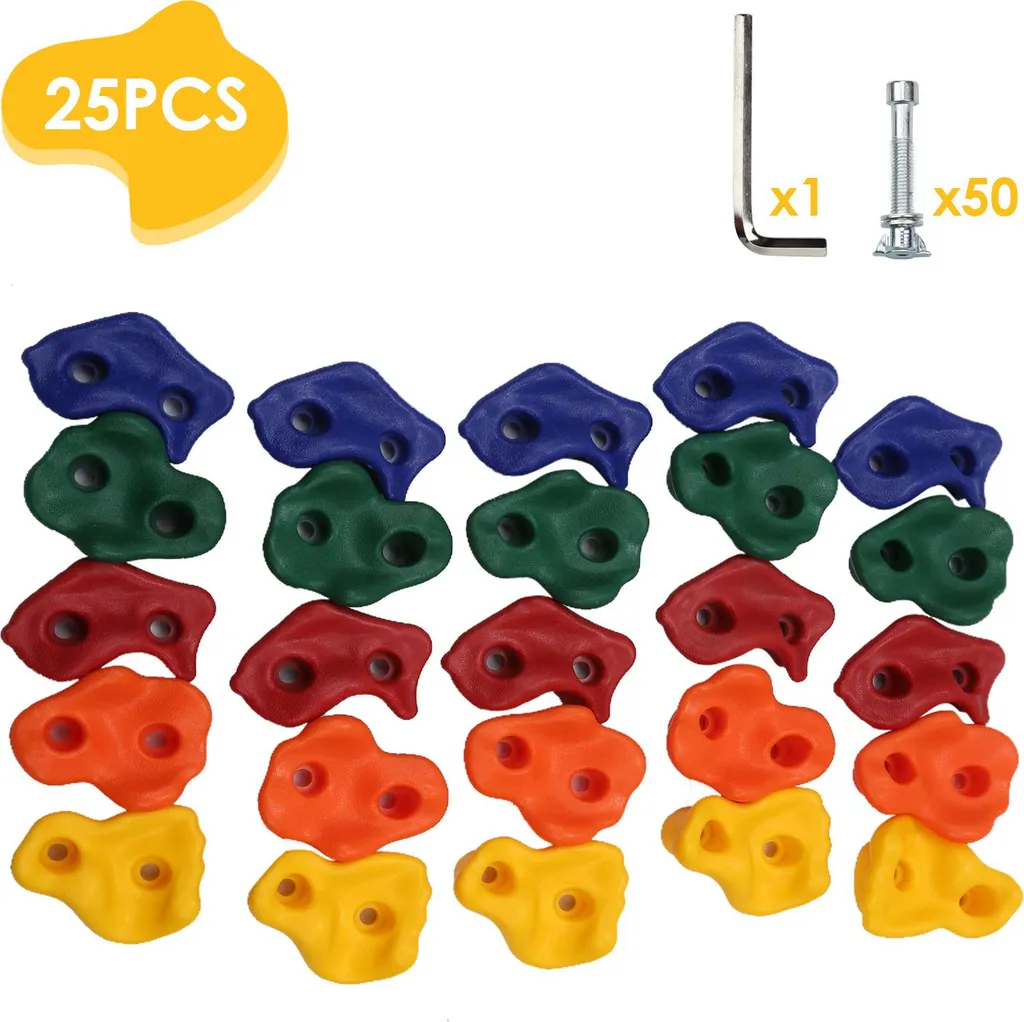 Izrielar Lot de 25 prises d'escalade avec vis M10 75mm et clé montage