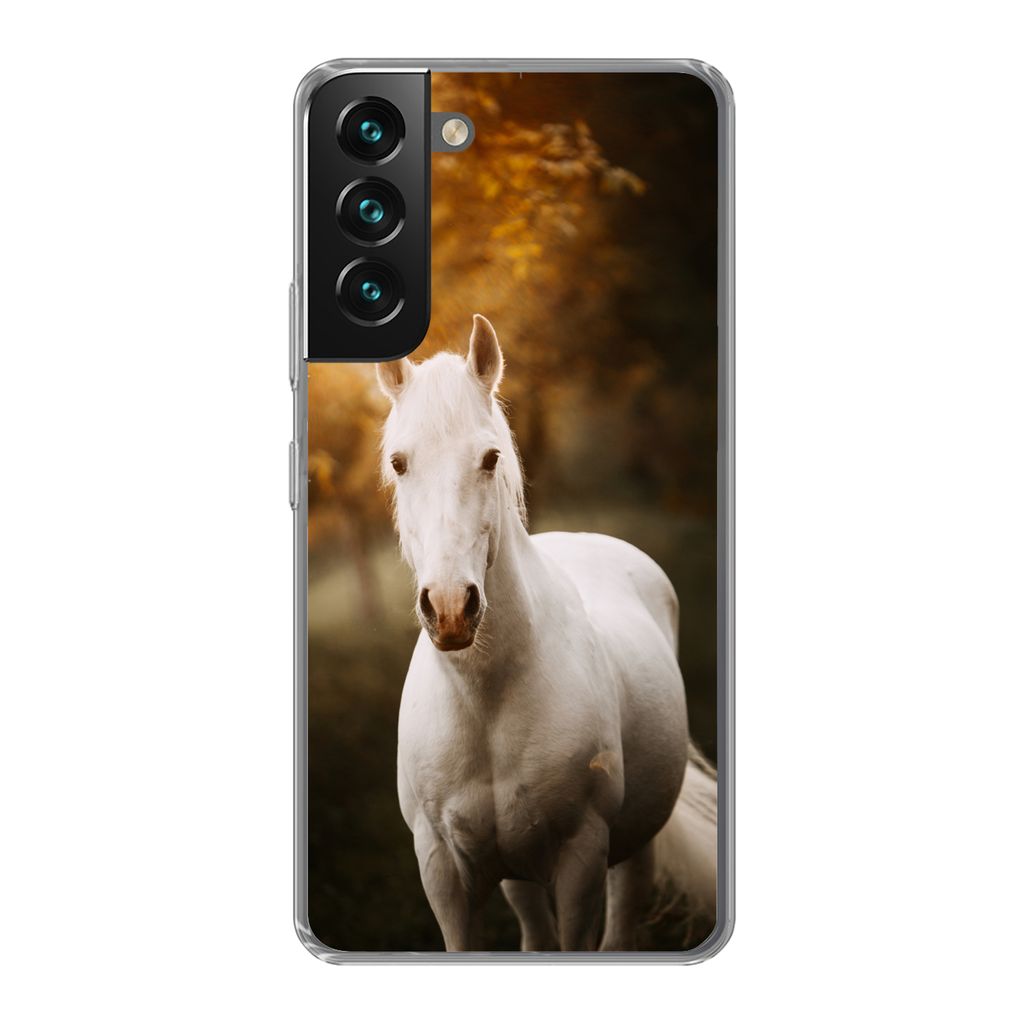 MuchoWow Handyhülle Schutzhülle Hülle für Samsung Galaxy S22 Plus Pferd - Licht - Sonne Silikon Softcase Handy Hülle - Schutzabdeckung