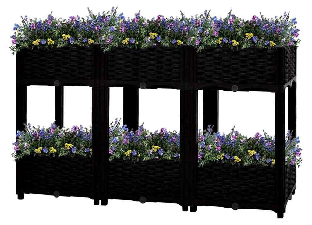 Hochbeet, 120 x 40 x 71 cm, Polypropylen, Gartenarbeit, Töpfe und Pflanzgefäße