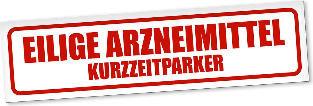 PantherPixel Kurzzeitparker Magnetschild Auto Eilige Arzneimittel Magnetfolie Geschenkidee 30 x 8 cm STANDARDFARBFOLIEN