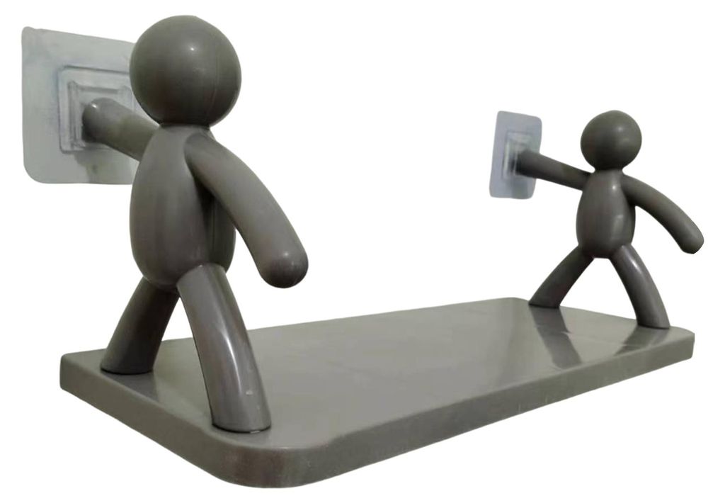 Minifiguren-Aufbewahrungsregal, Cartoon-Wandorganizer, bohrfreies Wandregal für Küche, Bad und Wohnzimmer