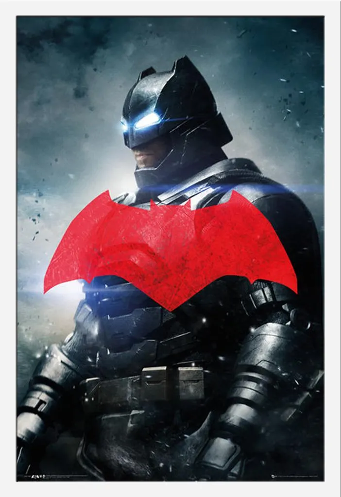 Poster Batman v Superman 61x91,5 cm Cornice Bianca Shinsuke MDF