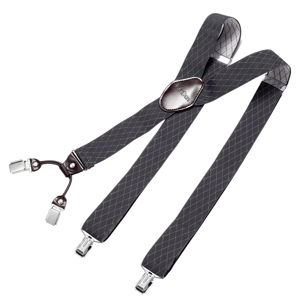 DonDon Herren Hosenträger 3,5 cm breit 4 Clips mit braunem Produktbild 