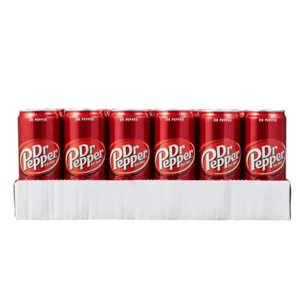 Dr Pepper Canette Sleek 33cl - Pack de 24 Boissons Gazeuses Américaines