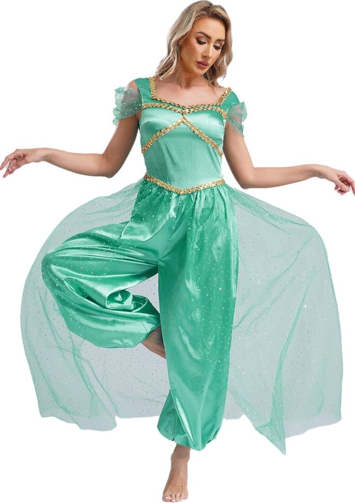 A woman is posing in a costume.