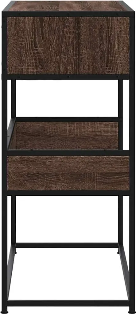 Table console vidaXL chêne marron 90x35x80 cm en bois composite robuste