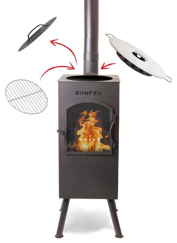 BonFeu BonCarré Schwarz Terrassenofen Produktbild 