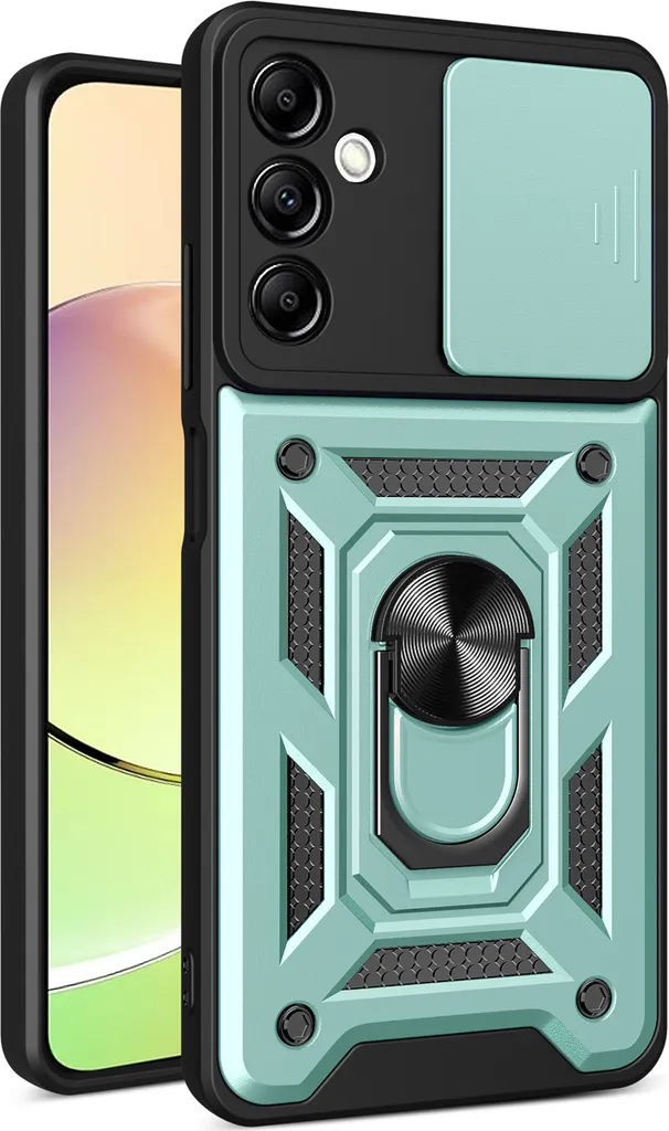 Custodia Samsung A14 5G/4G Verde con Anello e Protezione Telecamera