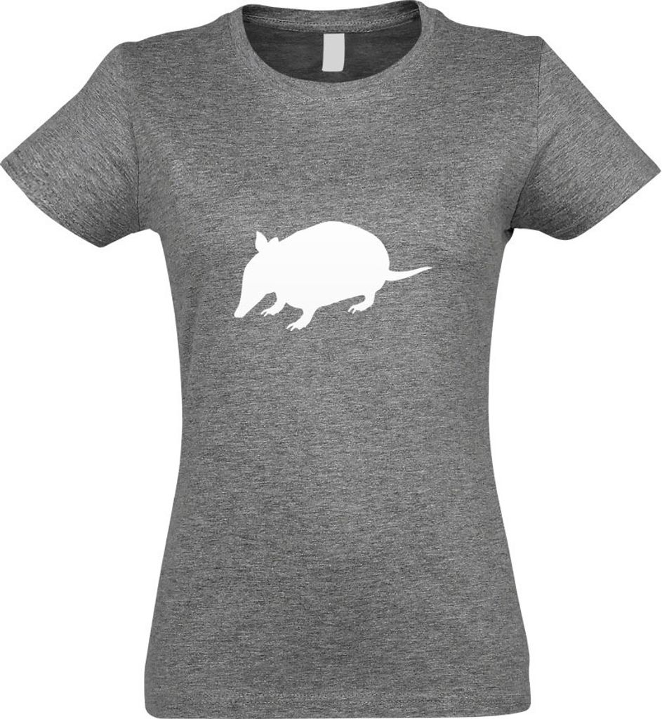 Kiwistar - T-Shirt tailliert - Damen - Graumeliert - Gürteltiere - Dasypoda - mit Motiv Bedruckt - Funshirt Design - Sport - Freizeit - Damen - XXL