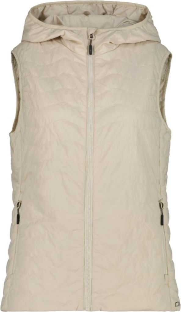 CMP wasserabweisende Damen Weste mit Feel Warm Flat und Kapuze beige 40