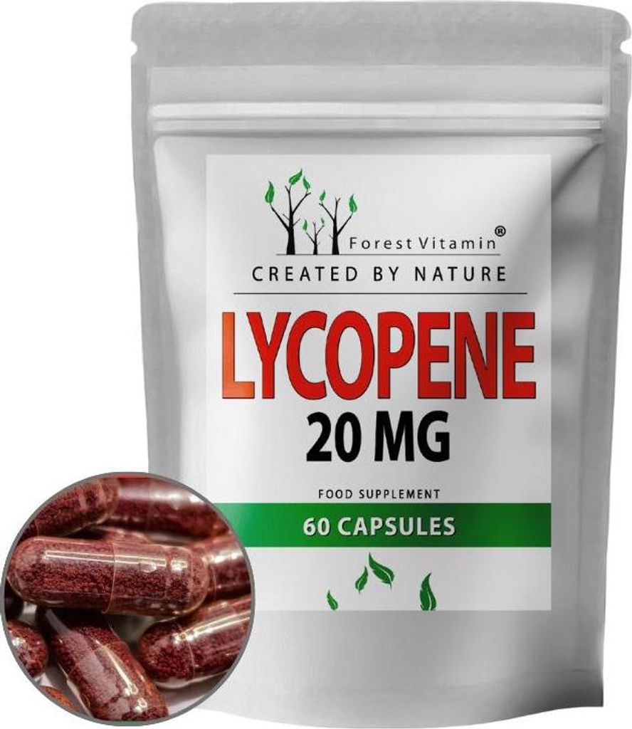 Lycopin 20mg - 60 Kapseln - hochdosiert Tomatenextrakt - Vegan - Forest Vitamin
