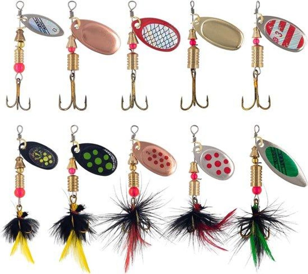 Fischköder-Set - Inline Spinner Köder für Forelle, Barsch und Lachs - Geeignet für Süßwasser, Flüsse und Stromschnellen