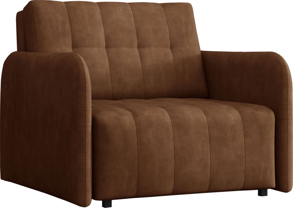 MIRJAN24 Schlafsofa Viva Grand I, einsitzer Bettsofa inkl. Kissen, mit Bettkasten und Schlaffunktion, Stilvoll Couch (Farbe: Country 08)