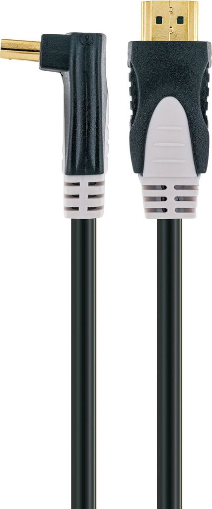 HDMI -Kabel gewinkelt mit Ethernet 18 Gbits/s grau/schwarz 1,5/3 m , Kabellänge:3 m