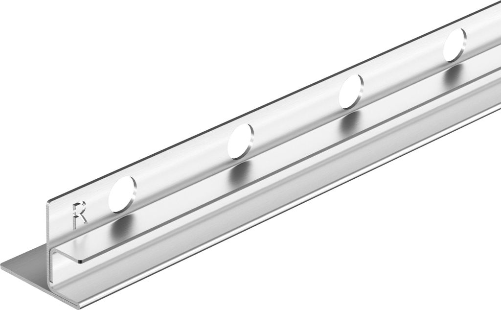 Balneo | Gefälleprofil für Glas | FLOOR STRIPS | Edelstahl AISI 304 | Rechts 170 cm | Inox silber